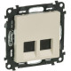 Valena Life - Розетка 2хRJ-45 UTP CAT5E, слоновая кость (инд. упаковка)