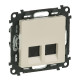 Valena Life - Розетка 2хRJ-45 UTP CAT5E, слоновая кость (инд. упаковка)