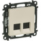 Valena Life - Розетка 2хRJ-45 UTP CAT6, слоновая кость (инд. упаковка)