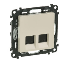 Valena Life - Розетка 2хRJ-45 UTP CAT6, слоновая кость (инд. упаковка)