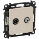 Valena Life - Розетка TV-SAT двухкабельная 5-862MHz/950-2400MHz, слоновая кость (инд. упаковка)