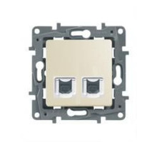 Розетка RJ11+RJ45 K5UTP СЛНК Etika