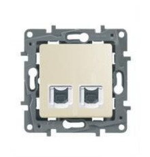 Розетка RJ11+RJ45 K5UTP СЛНК Etika