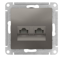 Розетка компьютерная двойная RJ45+RJ45 Schneider Electric AtlasDesign ATN000985 Сталь - ATN000985