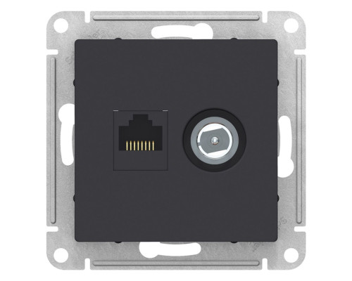 Розетка двойная TV+RJ45 Schneider Electric AtlasDesign ATN001089 Карбон - ATN001089