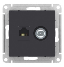 Розетка двойная TV+RJ45 Schneider Electric AtlasDesign ATN001089 Карбон - ATN001089