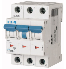 Авт. выключатель PL7-C20/3, 3P, 20A, хар-ка C, 10kA, 3M