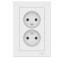 Розетка двойная без заземления с рамкой Schneider Electric AtlasDesign ATN000120 Белый - ATN000120