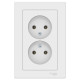 Розетка двойная без заземления с рамкой Schneider Electric AtlasDesign ATN000120 Белый - ATN000120