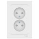 Розетка двойная без заземления со шторками с рамкой Schneider Electric AtlasDesign ATN000122 Белый -