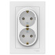 Розетка двойная с заземлением без шторок с рамкой Schneider Electric AtlasDesign ATN000124 Белый - A