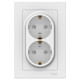 Розетка двойная с заземлением со шторками с рамкой Schneider Electric AtlasDesign ATN000126 Белый -