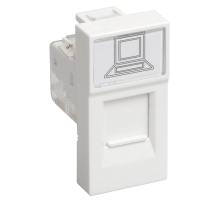РКИ-10-00-П Розетка компьютерная RJ-45 UTP кат.5e (на 1 модуль) ПРАЙМЕР белая IEK | арт.CKK-40D-RI1-K01