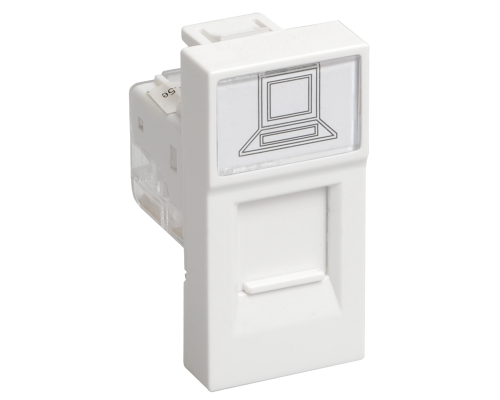 РКИ-10-00-П Розетка компьютерная RJ-45 UTP кат.5e (на 1 модуль) ПРАЙМЕР белая IEK | арт.CKK-40D-RI1-K01