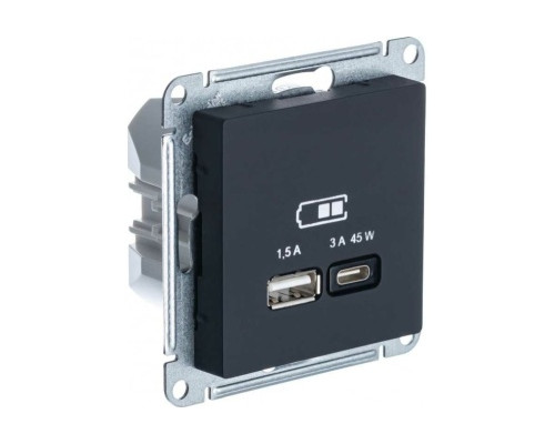 Розетка USB Schneider Electric AtlasDesign ATN000129 белый  тип-C 45W вск..заряд. QC, PD, механизм,