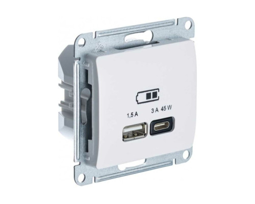 Розетка USB Schneider Electric Glossa GSL000129  Белый - GSL000129