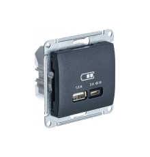 Розетка USB Schneider Electric Glossa GSL000729 Антрацит - GSL000729