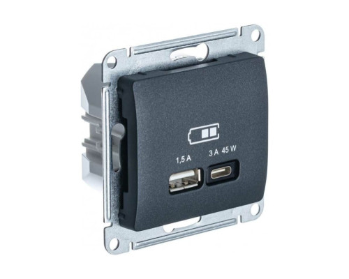 Розетка USB Schneider Electric Glossa GSL000729 Антрацит - GSL000729