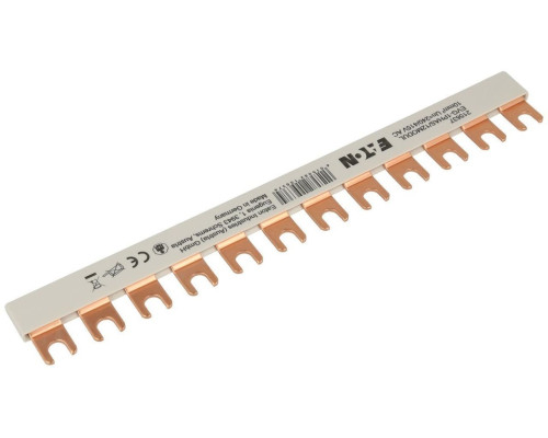 FORK 1П Шинка Eaton на 12 соединений  EVG-1PHAS/12MODUL, 1P, 10мм2, 63А, вилка