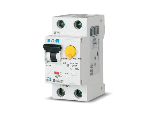 PFL6 Eaton 1P+N 32A тип С 30мA 6kA, 2M Дифф. авт. выкл.