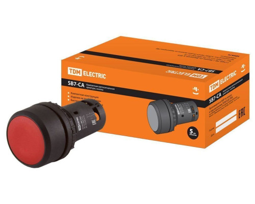 Кнопка SB7-CA45 d22мм 1з+1р красная TDM