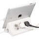 Удлинитель 3X2P+E треугольный с держателем планшета, 2USB, выключатель, 1,5m, бело-серый