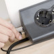 Удлинитель 3X2P+E треугольный с держателем планшета, 2USB, выключатель, 1,5m, черный