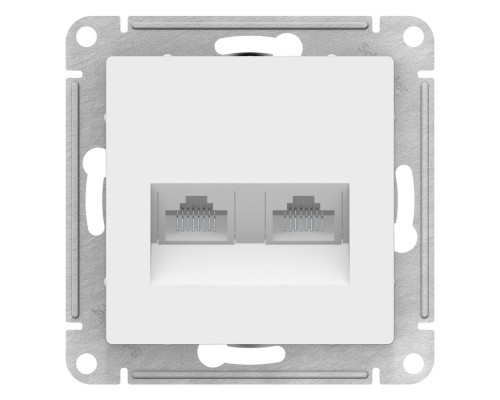 Розетка двойная компьютерная RJ45+RJ45 Schneider Electric AtlasDesign ATN000185 Белый - ATN000185