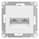 Розетка двойная компьютерная RJ45+RJ45 Schneider Electric AtlasDesign ATN000185 Белый - ATN000185