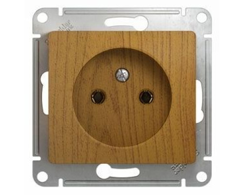 GLOSSA РОЗЕТКА без заземления, 16А, механизм, ДЕРЕВО ДУБ