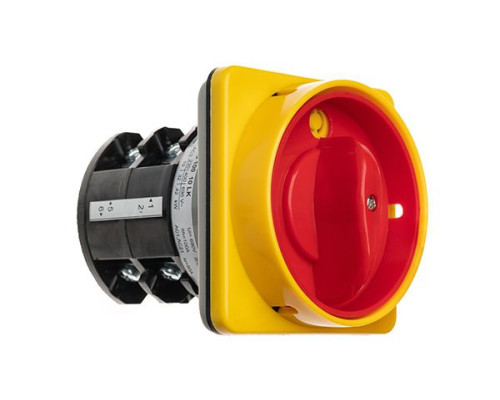 Переключатель BS 100 10 LK, аварийный, 3P, 100A, тип 0-1, 37kW(400VAC по АС-23), на дверь, красная блокируемая в 0 рукоятка, фронт IP40 | арт.EAC603435