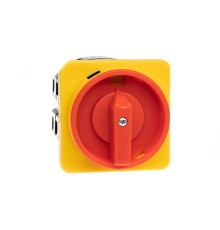 Переключатель BS 32 92 LK, аварийный, 4P, 32A, тип 0-1, 15kW(400VAC по АС-23), на дверь, красная блокируемая в 0 рукоятка, фронт IP40 | арт.EAC604366