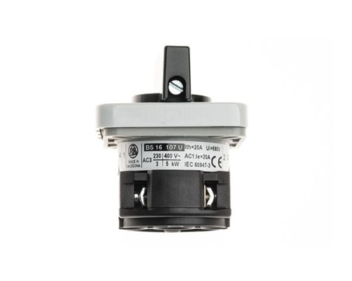 Переключатель BS 16 107 U, 1P, 20A, тип 0-1-2, 1NO на 1_2, на дверь, фронт IP40 | арт.EAC602584R