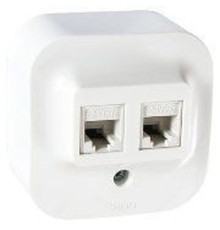 Розетка 2хRJ-45 UTP кат.5Е 8-контактная (белый) Quteo