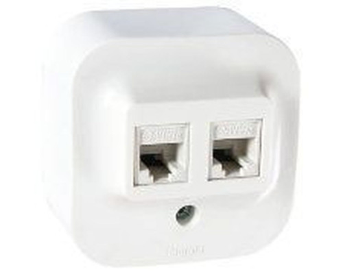 Розетка 2хRJ-45 UTP кат.5Е 8-контактная (белый) Quteo