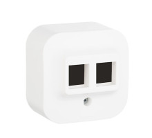 Адаптер для 1 или 2 розеток RJ45 Keystone (белый) Quteo