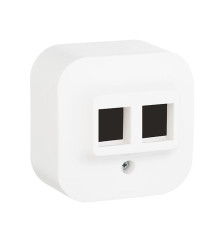 Адаптер для 1 или 2 розеток RJ45 Keystone (белый) Quteo