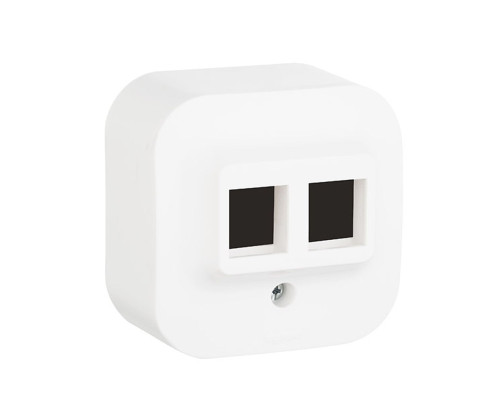 Адаптер для 1 или 2 розеток RJ45 Keystone (белый) Quteo