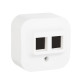 Адаптер для 1 или 2 розеток RJ45 Keystone (белый) Quteo