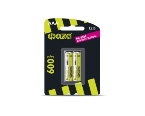 AAA 2шт  600mAh NI-MH предзаряженные BL-2 ФАZА