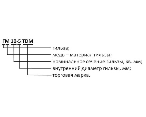 Гильза кабельная медная под опрессовку ГМ 10-5 TDM