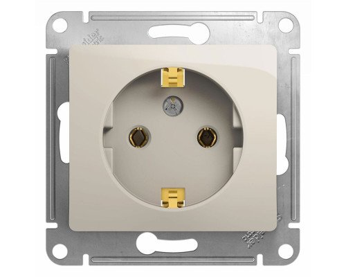 Розетка с заземлением без шторок Schneider Electric Glossa GSL000943 Молочный - GSL000943