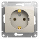 Розетка с заземлением без шторок Schneider Electric Glossa GSL000943 Молочный - GSL000943