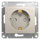 Розетка с заземлением со шторками Schneider Electric Glossa GSL000945 Молочный - GSL000945