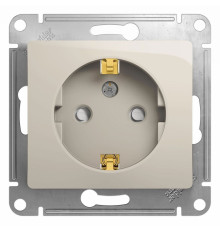 Розетка с заземлением со шторками Schneider Electric Glossa GSL000945 Молочный - GSL000945