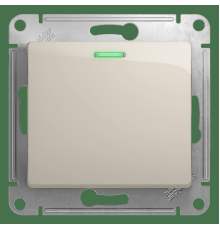 Переключатель 1-клавишный, с подсветкой Schneider Electric Glossa GSL000963 Молочный - GSL000963
