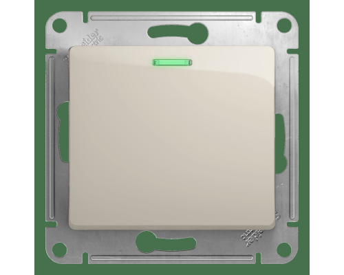 Переключатель 1-клавишный, с подсветкой Schneider Electric Glossa GSL000963 Молочный - GSL000963