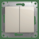 Переключатель  2-клавишный Schneider Electric Glossa GSL000965 Молочный - GSL000965