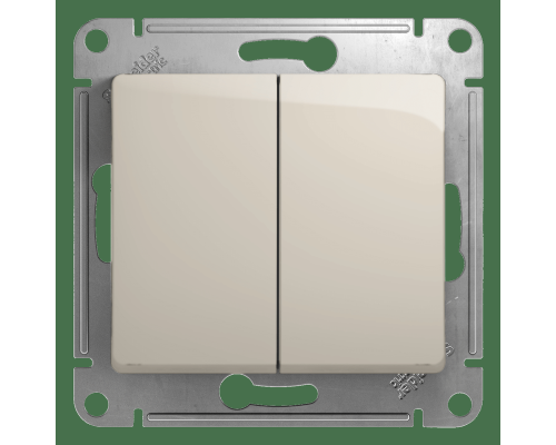 Переключатель  2-клавишный Schneider Electric Glossa GSL000965 Молочный - GSL000965