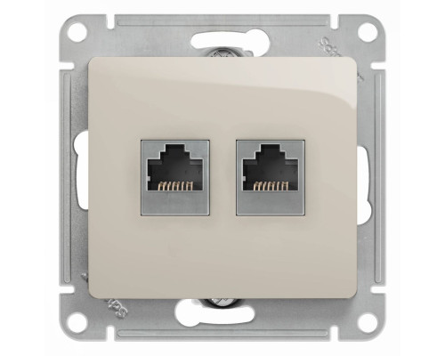Розетка телефонная+компьютерная Schneider Electric Glossa GSL000985 Молочный - GSL000985